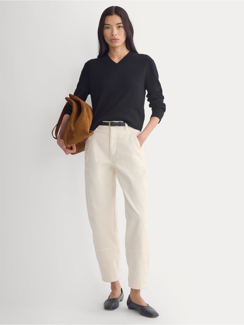 Everlane - Cream Straight-Leg Pants 00R